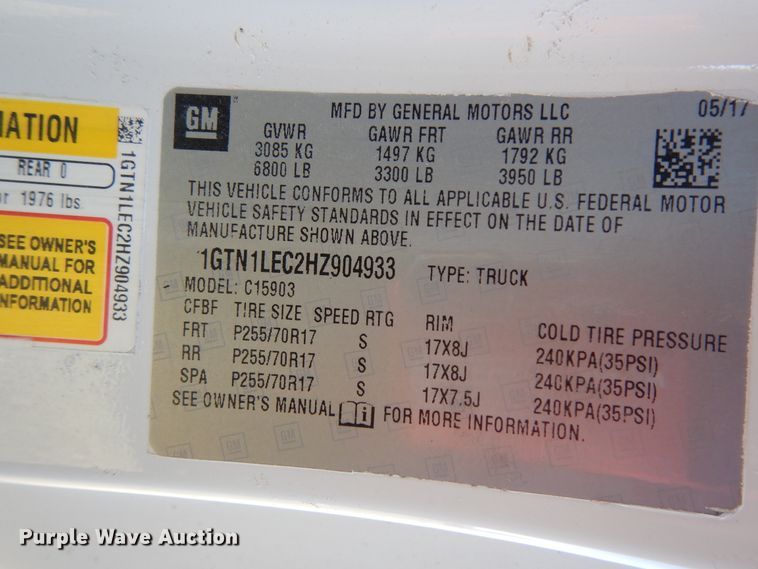 image for item DJ6711 2017 GMC Sierra 1500  pickup truck