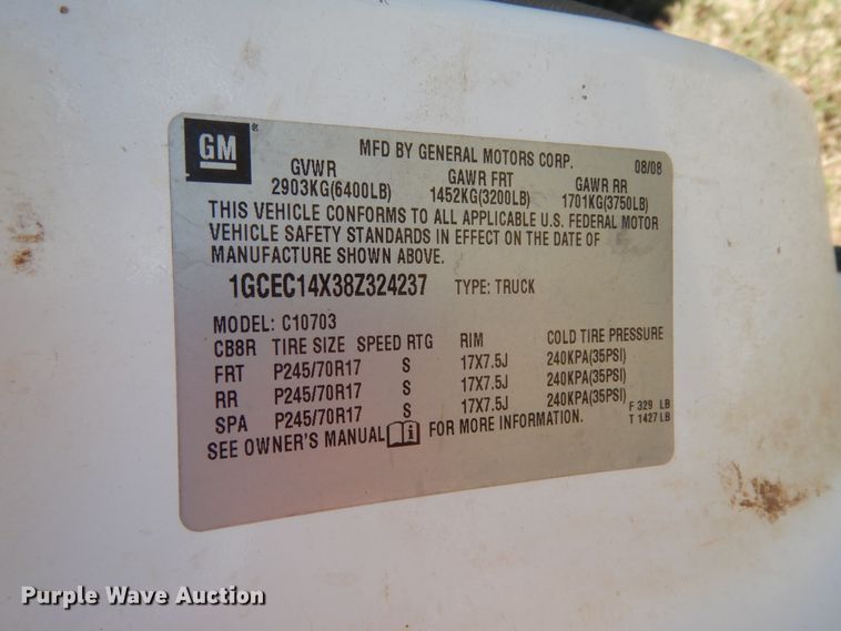 image for item DJ6714 2008 Chevrolet Silverado 1500  pickup truck