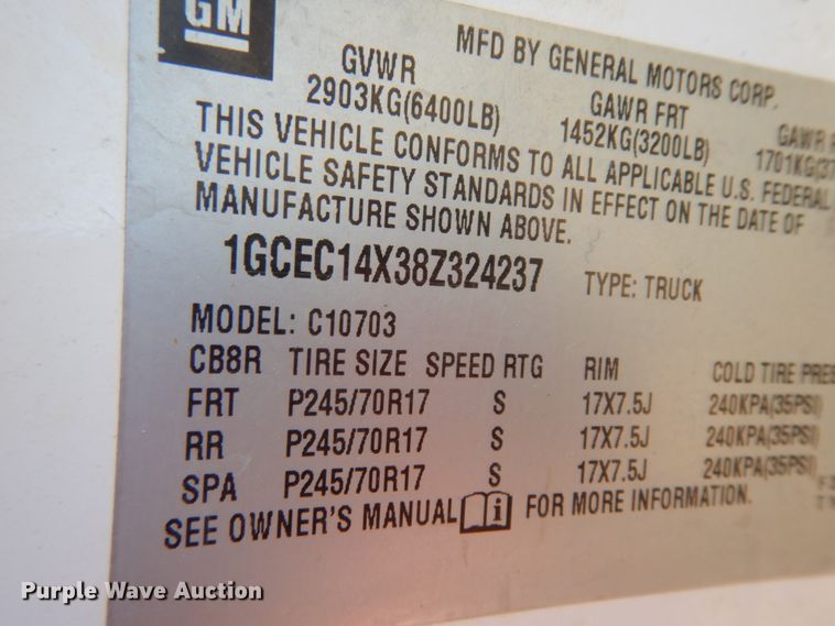 image for item DJ6714 2008 Chevrolet Silverado 1500  pickup truck