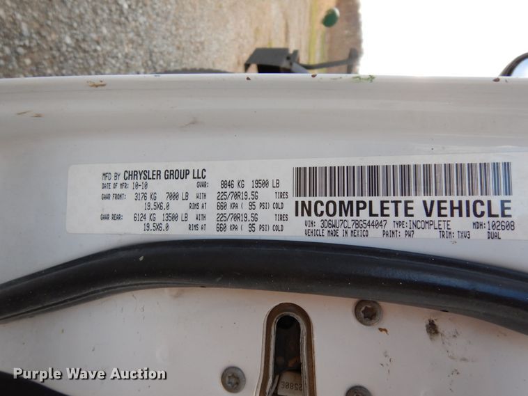 image for item DJ8011 2011 Dodge Ram 5500HD  Crew Cab flatbed truck