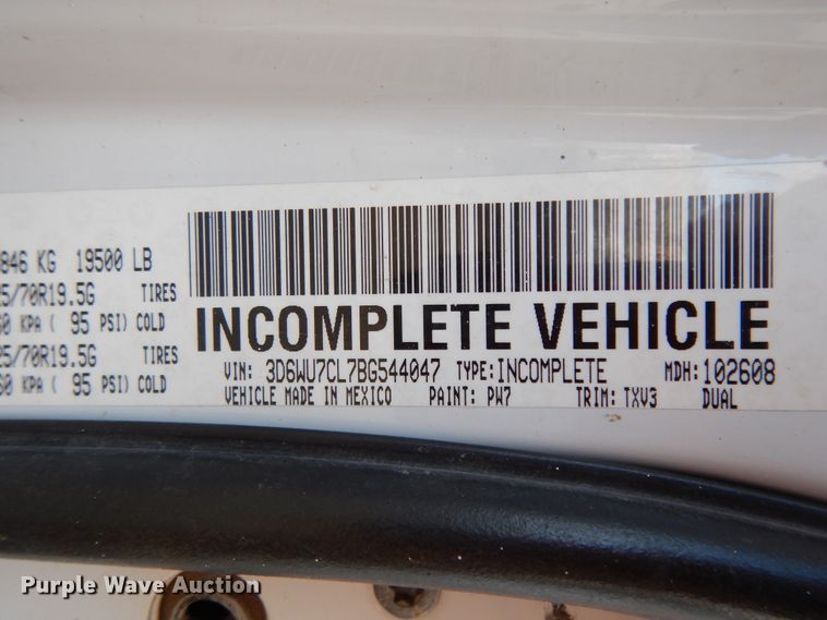 image for item DJ8011 2011 Dodge Ram 5500HD  Crew Cab flatbed truck