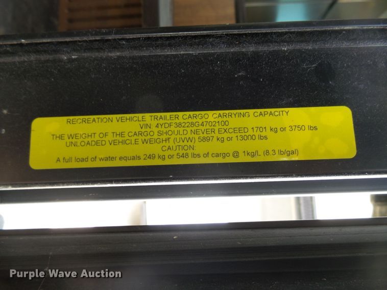 image for item EF9648 2016 Keystone Montana 3820FK  camper