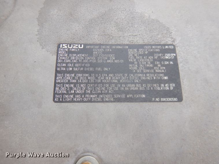 image for item FW9914 2017 Isuzu NPR  refrigerated truck