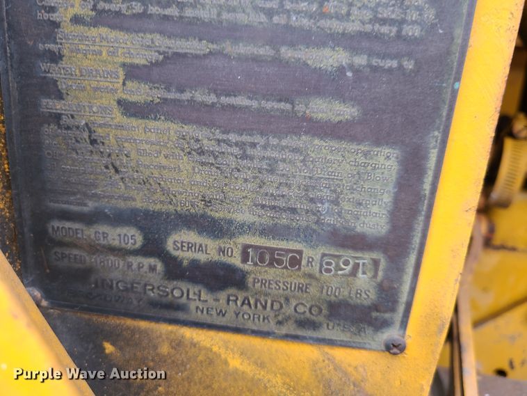 image for item HM9298 Ingersoll Rand GR105 air compressor