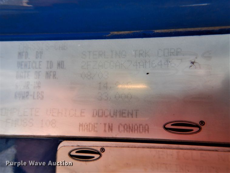 image for item HX9028 2004 Sterling Acterra  propane delivery truck