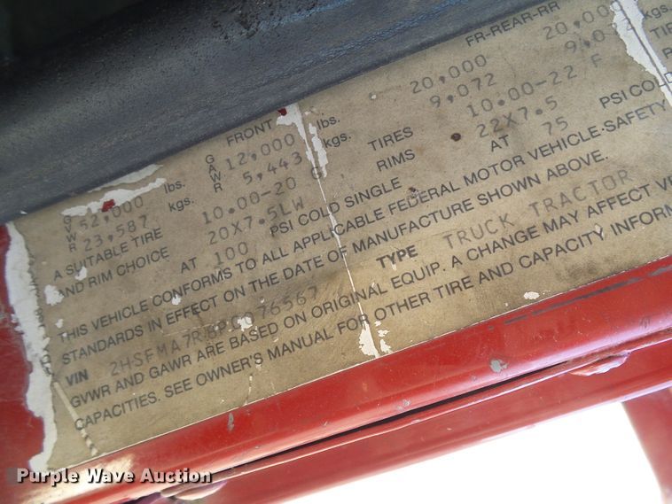 image for item DG2123 1993 International 9200  dump truck