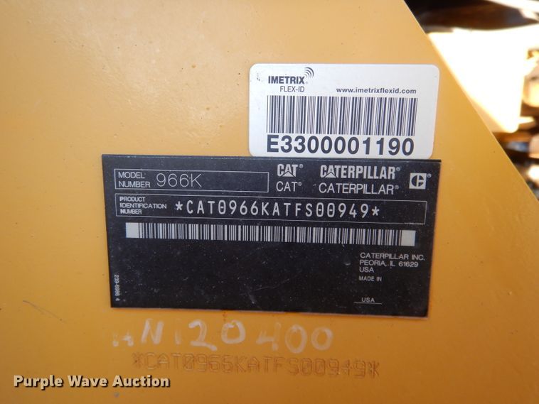 image for item DG4661 2013 Caterpillar 966K  wheel loader