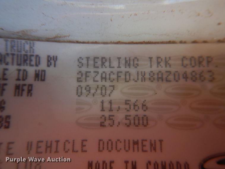image for item DG8383 2008 Sterling Acterra  winch truck
