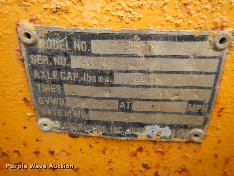 image for item DH3498 1988 Czen CZ20 equipment trailer