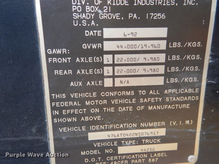 image for item DH5243 1992 Grove AT422  truck crane