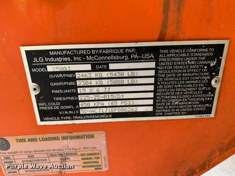 image for item DI8097 2014 JLG T500J  boom lift