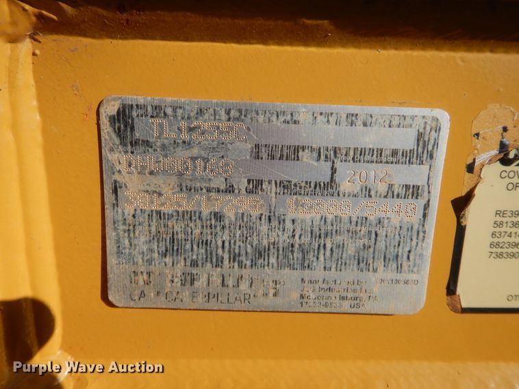 image for item DJ2113 2012 Caterpillar TL1255C  telehandler