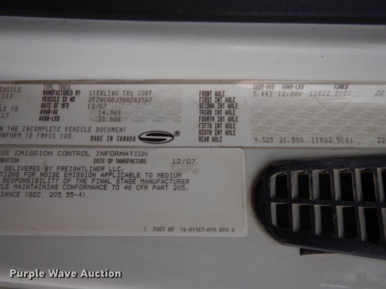 image for item DJ5776 2008 Sterling Acterra  fuel truck