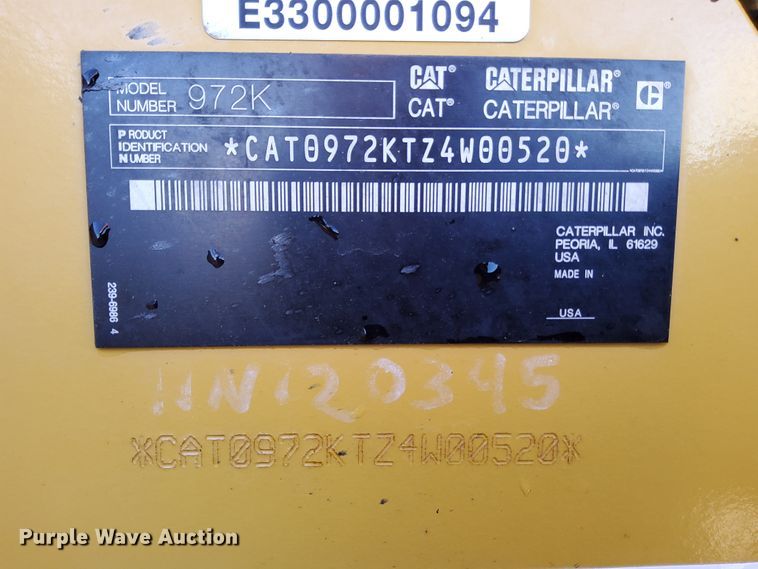 image for item DJ5820 2013 Caterpillar 972K  wheel loader