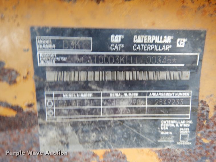 image for item DJ6703 2008 Caterpillar D3K LGP  dozer