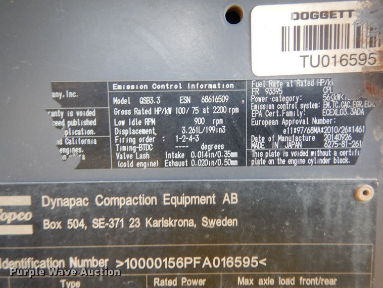 image for item DJ6705 Atlas Copco CA1500D  vibratory single drum roller