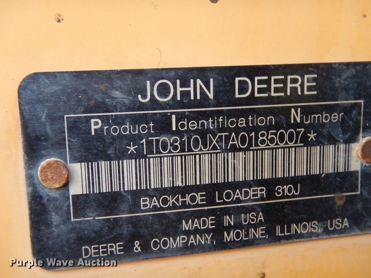 image for item DJ6720 2010 John Deere 310J  backhoe