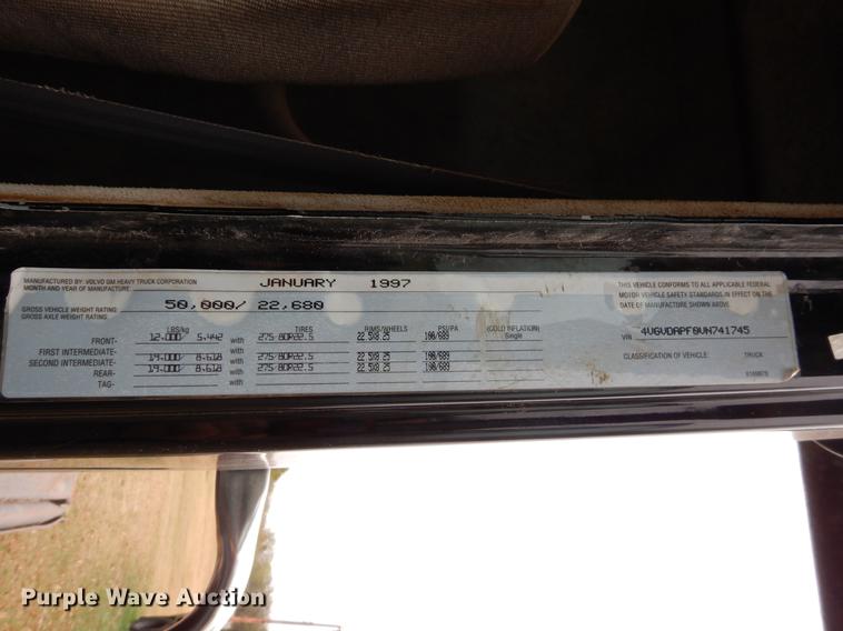 image for item DJ8060 1997 Volvo WCA  winch truck