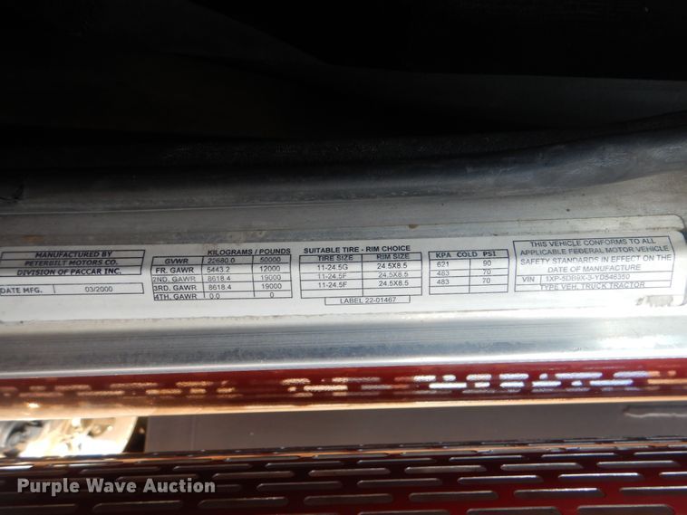 image for item DJ8519 2000 Peterbilt 379  dump truck