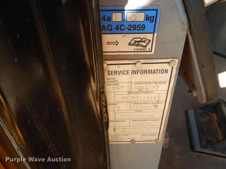 image for item DJ8794 2012 Caterpillar D6T XL VP  dozer