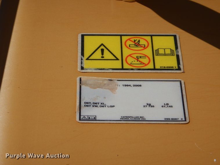 image for item DJ8794 2012 Caterpillar D6T XL VP  dozer