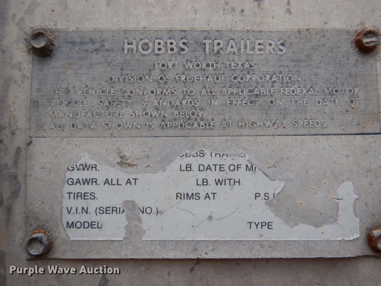 image for item DY9635 1983 Hobbs end dump trailer