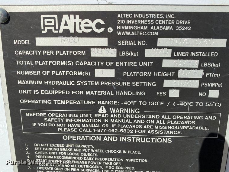 image for item EL9583 2008 International WorkStar 7400  digger derrick truck