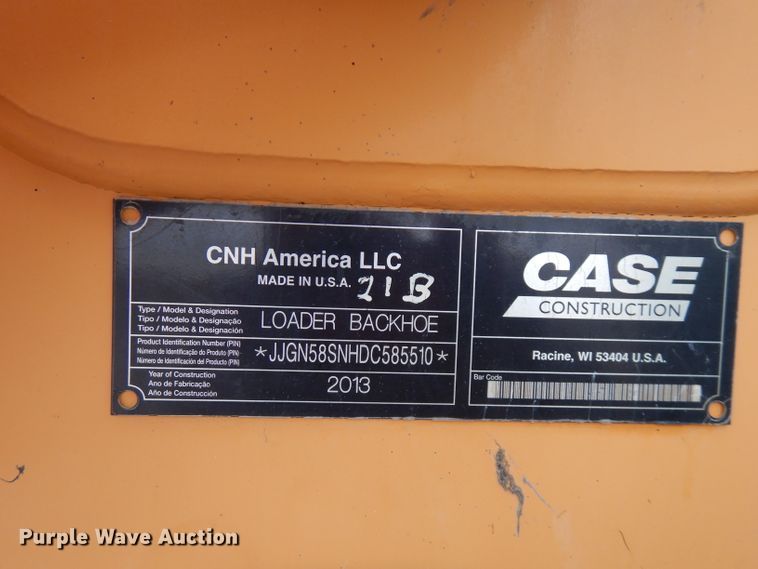 image for item FW9836 2013 Case 580 Super N  backhoe