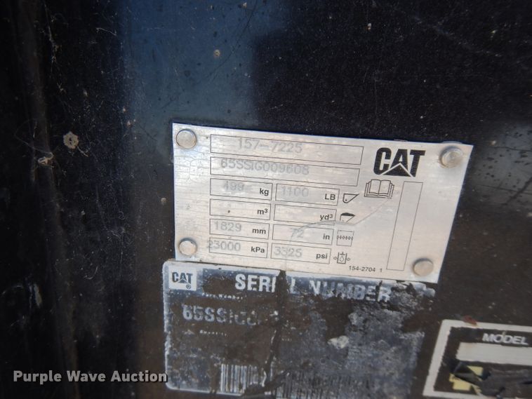 image for item FW9896 Caterpillar 65SSIG009608 skid steer grapple bucket