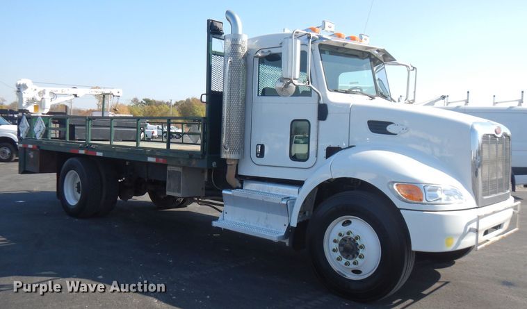 image for item FW9908 2011 Peterbilt 337  flatbed truck with crane