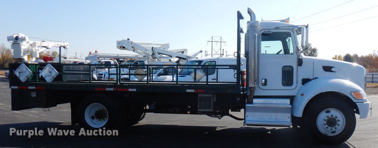 image for item FW9908 2011 Peterbilt 337  flatbed truck with crane