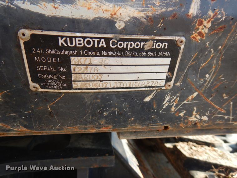 image for item FW9912 2010 Kubota KX71-3  mini excavator