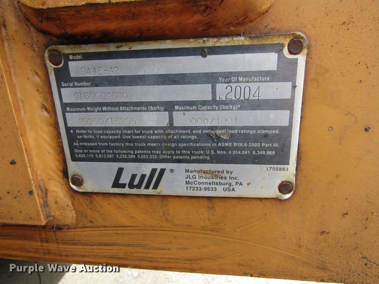image for item GQ9215 2004 Lull 944E-42  telehandler