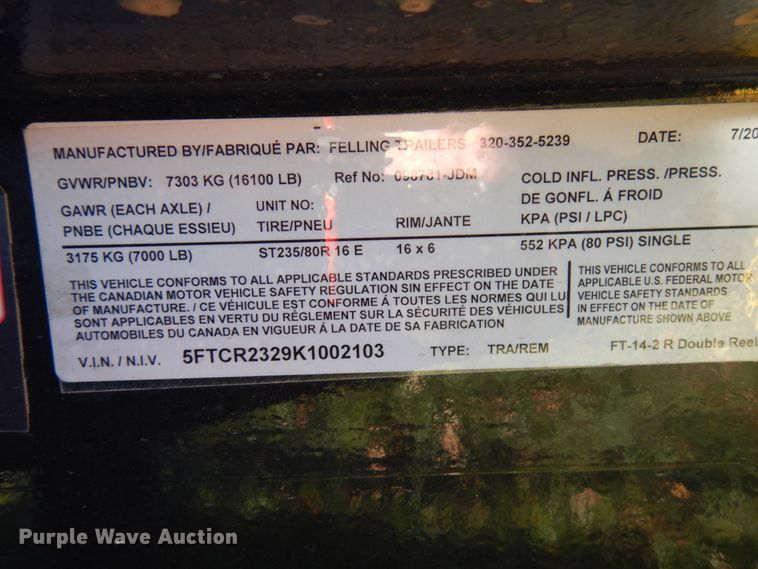 image for item HD9163 2019 Felling reel trailer