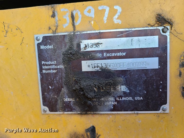 image for item HE9919 2014 John Deere 135G  excavator