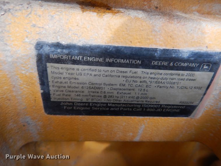 image for item HV9525 2000 John Deere 744H  wheel loader