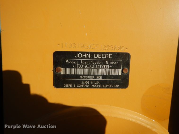 image for item HW9143 2014 John Deere 319E  tracked skid steer loader