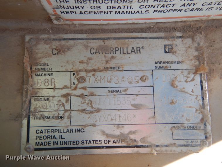 image for item DH0554 1998 Caterpillar D8R  cable plow