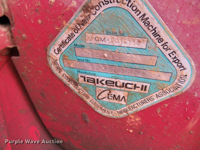 image for item DH0595 Takeuchi TB235  mini excavator