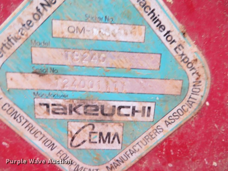 image for item DH0596 Takeuchi TB240  mini excavator