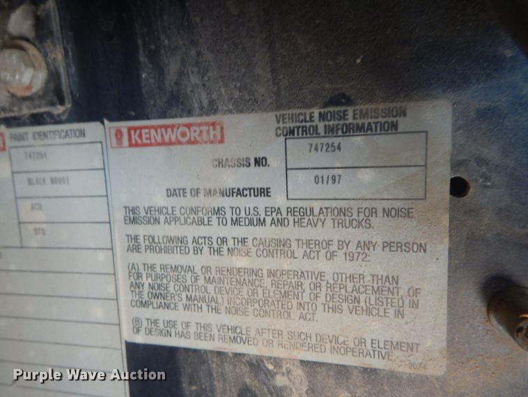 image for item DI1007 1997 Kenworth T800  dump truck