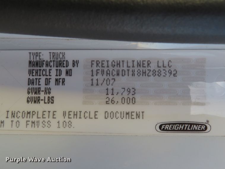 image for item DI3896 2008 Freightliner Business Class M2  delivery truck