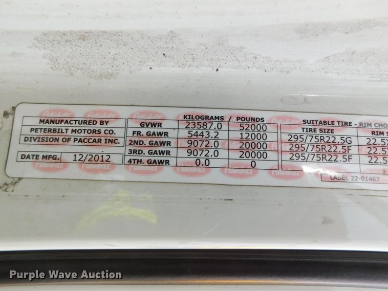 image for item DJ5870 2013 Peterbilt 587  semi truck