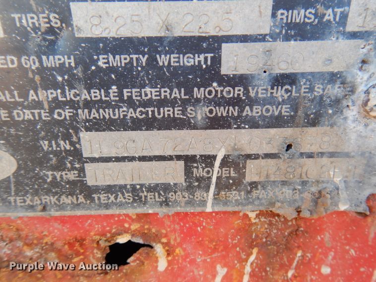 image for item DJ6052 1999 Ledwell drop deck equipment trailer