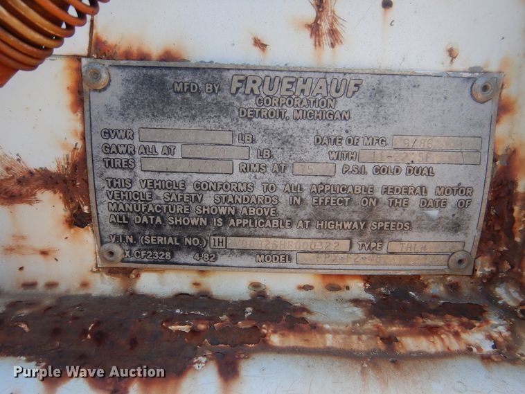 image for item DJ8551 1987 Fruehauf FPX-F2-48 dry van trailer