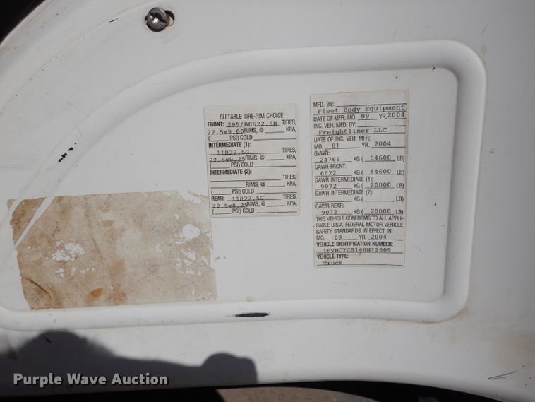 image for item DJ8811 2004 Freightliner Business Class M2  crane truck