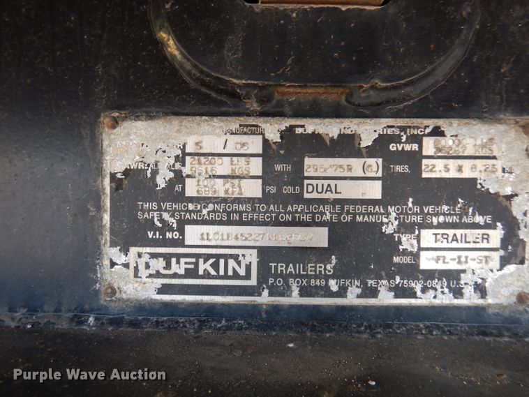 image for item DY9642 2007 Lufkin FL-II-ST flatbed trailer