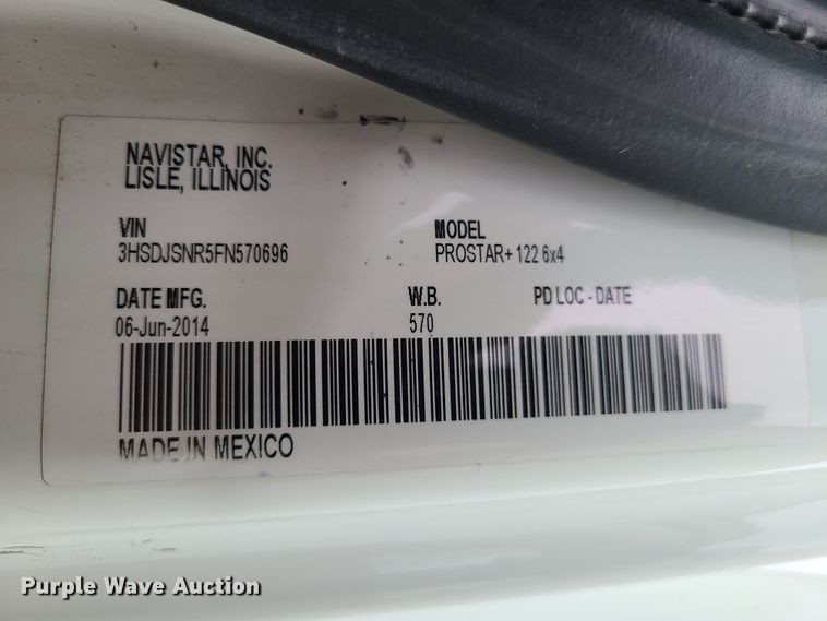 image for item GY9653 2015 International ProStar  semi truck