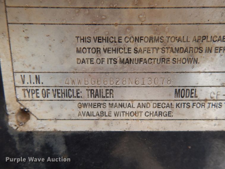 image for item HD9048 2008 Wilson CF-900 flatbed trailer