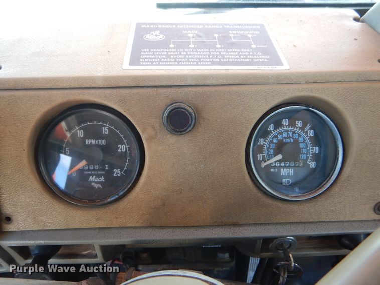 image for item HM9676 1979 Mack R686ST  flatbed truck with Big John tree transplanter